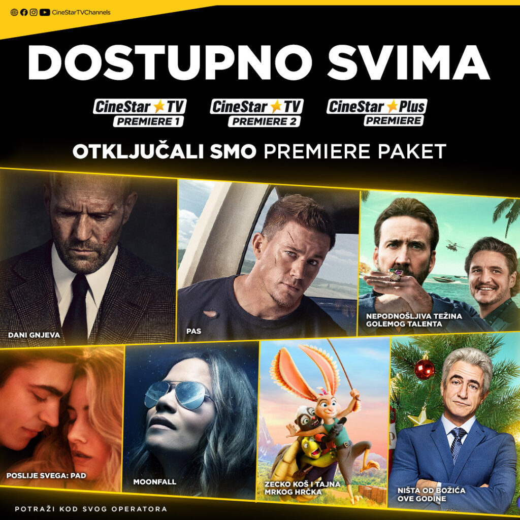 CINESTAR TV CHANNELS PREMIERE OVIH SU BLAGDANA DOSTUPNE SVIMA!