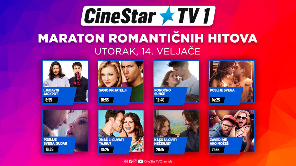 PROVEDITE VALENTINOVO UZ ROMANTIČNE FILMOVE NA CINESTAR TV-U